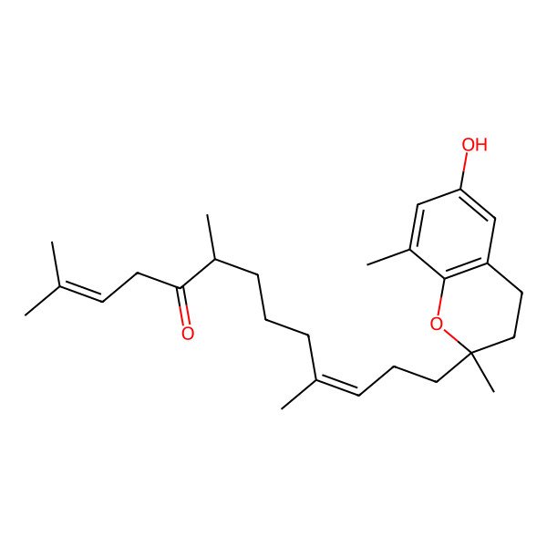 2D Structure of (6S,10E)-13-[(2R)-6-hydroxy-2,8-dimethyl-3,4-dihydrochromen-2-yl]-2,6,10-trimethyltrideca-2,10-dien-5-one