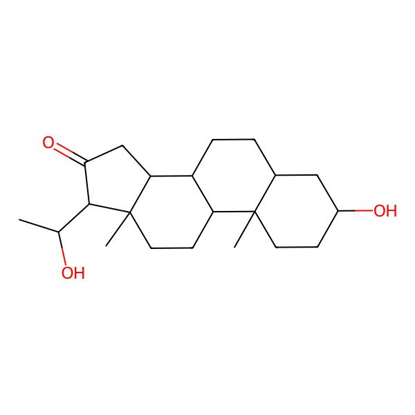 2D Structure of (3R,5S,8R,9S,10S,13S,14S,17S)-3-hydroxy-17-[(1S)-1-hydroxyethyl]-10,13-dimethyl-1,2,3,4,5,6,7,8,9,11,12,14,15,17-tetradecahydrocyclopenta[a]phenanthren-16-one
