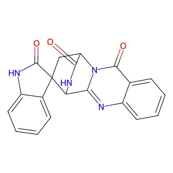 2D Structure of (1'S,12'S)-spiro[1H-indole-3,16'-2,10,13-triazatetracyclo[10.2.2.02,11.04,9]hexadeca-4,6,8,10-tetraene]-2,3',14'-trione
