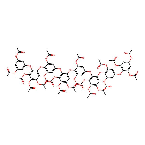 2D Structure of [3-Acetyloxy-5-[2,3,4-triacetyloxy-6-[2,6-diacetyloxy-4-[2,3,4-triacetyloxy-6-[2,6-diacetyloxy-4-[2,3,4-triacetyloxy-6-[2,6-diacetyloxy-4-(2,4,6-triacetyloxyphenoxy)phenoxy]phenoxy]phenoxy]phenoxy]phenoxy]phenoxy]phenyl] acetate