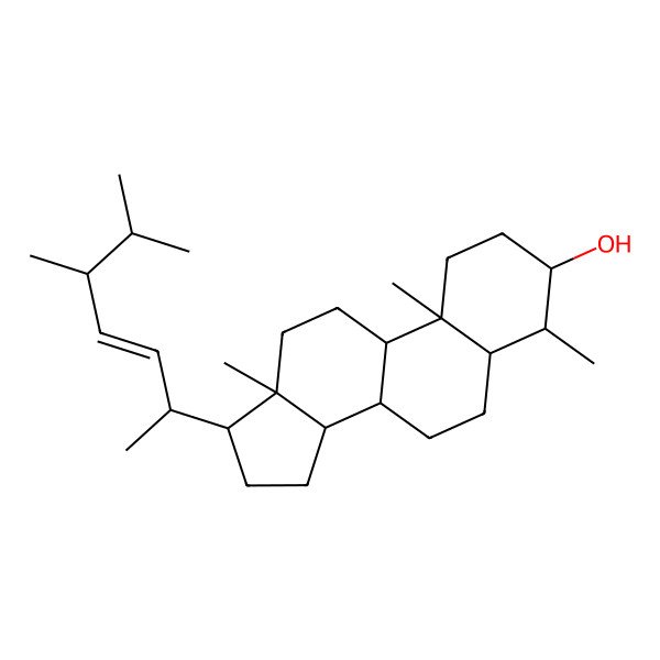 2D Structure of 17-(5,6-dimethylhept-3-en-2-yl)-4,10,13-trimethyl-2,3,4,5,6,7,8,9,11,12,14,15,16,17-tetradecahydro-1H-cyclopenta[a]phenanthren-3-ol