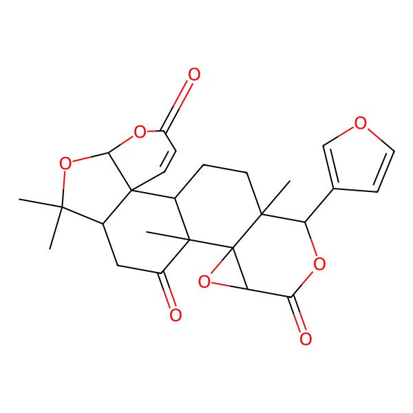 2D Structure of (1S,2S,7R,10S,13R,14R,16S,19S,20S)-19-(furan-3-yl)-9,9,13,20-tetramethyl-6,8,15,18-tetraoxahexacyclo[11.9.0.02,7.02,10.014,16.014,20]docos-3-ene-5,12,17-trione