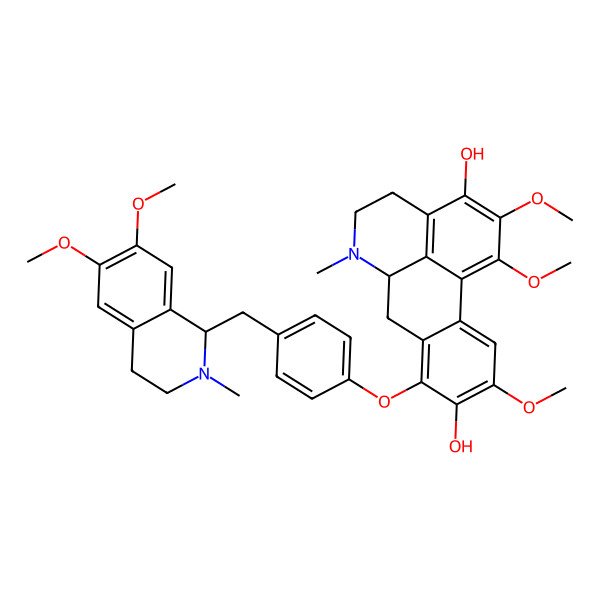 2D Structure of 8-[4-[(6,7-dimethoxy-2-methyl-3,4-dihydro-1H-isoquinolin-1-yl)methyl]phenoxy]-1,2,10-trimethoxy-6-methyl-5,6,6a,7-tetrahydro-4H-dibenzo[de,g]quinoline-3,9-diol