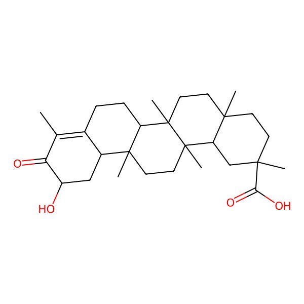 2D Structure of 11-Hydroxy-2,4a,6a,6a,9,14a-hexamethyl-10-oxo-1,3,4,5,6,6b,7,8,11,12,12a,13,14,14b-tetradecahydropicene-2-carboxylic acid 2D Structure of 11-Hydroxy-2,4a,6a,6a,9,14a-hexamethyl-10-oxo-1,3,4,5,6,6b,7,8,11,12,12a,13,14,14b-tetradecahydropicene-2-carboxylic acid
