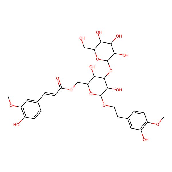 2D Structure of [(2R,3R,4S,5R,6R)-3,5-dihydroxy-6-[2-(3-hydroxy-4-methoxyphenyl)ethoxy]-4-[(2R,3R,4S,5S,6R)-3,4,5-trihydroxy-6-(hydroxymethyl)oxan-2-yl]oxyoxan-2-yl]methyl (E)-3-(4-hydroxy-3-methoxyphenyl)prop-2-enoate