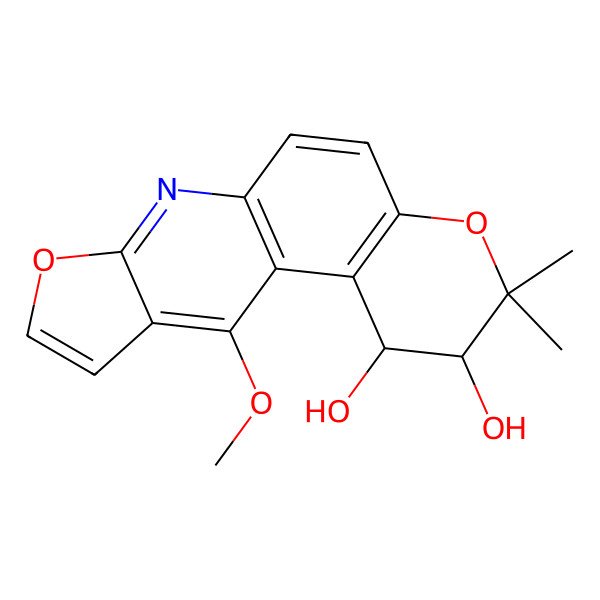 2D Structure of (3R,4R)-17-methoxy-5,5-dimethyl-6,13-dioxa-11-azatetracyclo[8.7.0.02,7.012,16]heptadeca-1(10),2(7),8,11,14,16-hexaene-3,4-diol