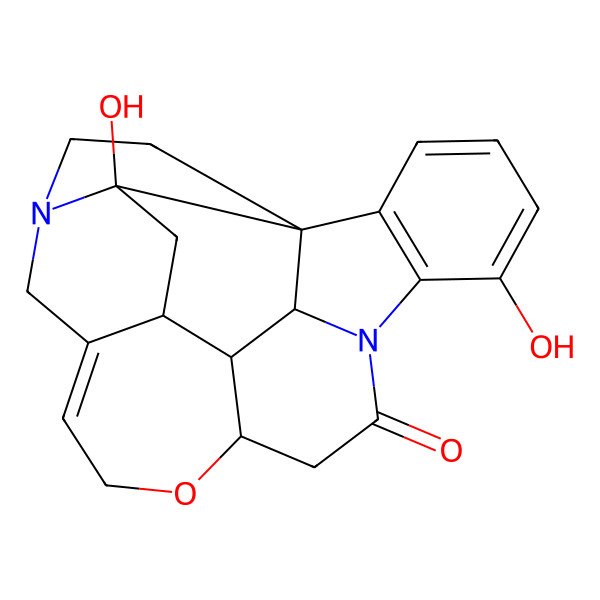2D Structure of (4aR,5aR,8aS,13aS,15aS,15bR)-5a,12-dihydroxy-2,4a,5,7,8,13a,15,15a,15b,16-decahydro4,6-methanoindolo[3,2,1-ij]oxepino[2,3,4-de]pyrrolo[2,3-h]quinolin-14-one