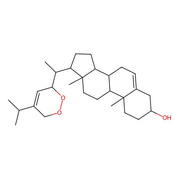 2D Structure of 10,13-dimethyl-17-[1-(5-propan-2-yl-3,6-dihydro-1,2-dioxin-3-yl)ethyl]-2,3,4,7,8,9,11,12,14,15,16,17-dodecahydro-1H-cyclopenta[a]phenanthren-3-ol