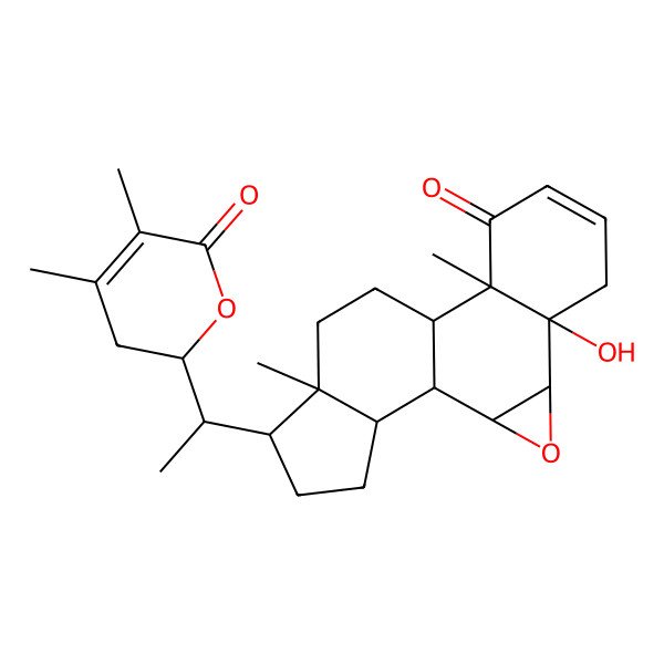 2D Structure of (1S,2S,4S,5R,10R,11S,14R,15R,18S)-15-[(1S)-1-[(2S)-4,5-dimethyl-6-oxo-2,3-dihydropyran-2-yl]ethyl]-5-hydroxy-10,14-dimethyl-3-oxapentacyclo[9.7.0.02,4.05,10.014,18]octadec-7-en-9-one