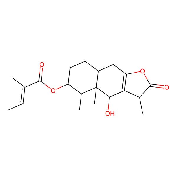 2D Structure of [(3R,4S,4aS,5R,6S,8aR)-4-hydroxy-3,4a,5-trimethyl-2-oxo-3,4,5,6,7,8,8a,9-octahydrobenzo[f][1]benzofuran-6-yl] (Z)-2-methylbut-2-enoate