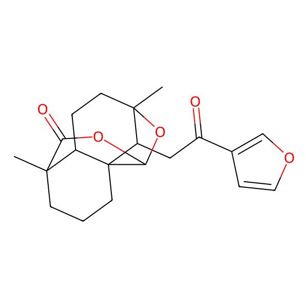 2D Structure of (1S,5R,8R,10S,13R,14R)-14-[2-(furan-3-yl)-2-oxoethyl]-5,10-dimethyl-7,9-dioxatetracyclo[8.3.1.01,8.05,13]tetradecan-6-one