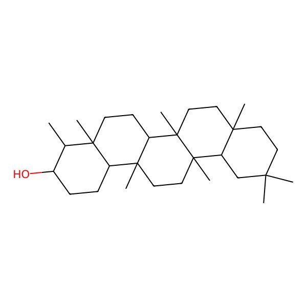 2D Structure of (3R,4R,4aS,6aS,6aS,6bR,8aR,12aR,14aS,14bR)-4,4a,6a,6b,8a,11,11,14a-octamethyl-1,2,3,4,5,6,6a,7,8,9,10,12,12a,13,14,14b-hexadecahydropicen-3-ol