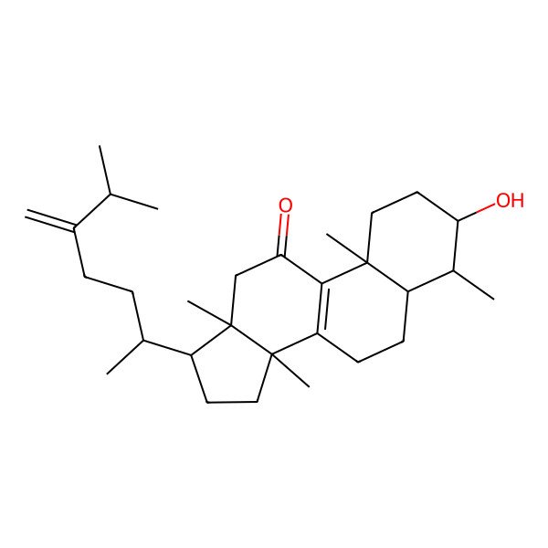 2D Structure of 3-hydroxy-4,10,13,14-tetramethyl-17-(6-methyl-5-methylideneheptan-2-yl)-2,3,4,5,6,7,12,15,16,17-decahydro-1H-cyclopenta[a]phenanthren-11-one
