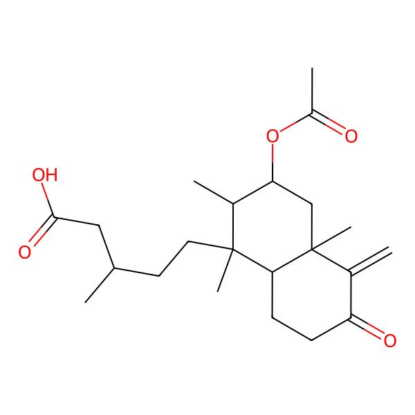 2D Structure of 5-(3-Acetyloxy-1,2,4a-trimethyl-5-methylidene-6-oxo-2,3,4,7,8,8a-hexahydronaphthalen-1-yl)-3-methylpentanoic acid