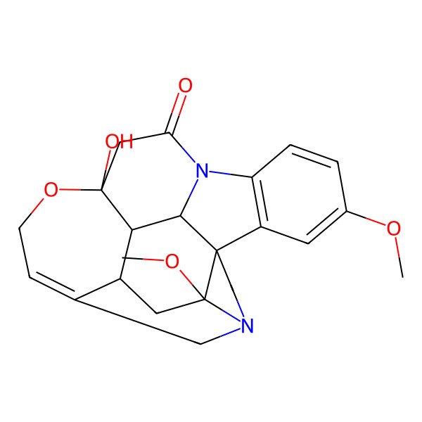 2D Structure of (4aR,5aR,8aS,13aS,15aR,15bS)-15a-hydroxy-5a,10-dimethoxy-4a,5,7,8,13a,15,15b,16-octahydro-2H-4,6-methanoindolo[3,2,1-ij]oxepino[2,3,4-de]pyrrolo[2,3-h]quinolin-14-one