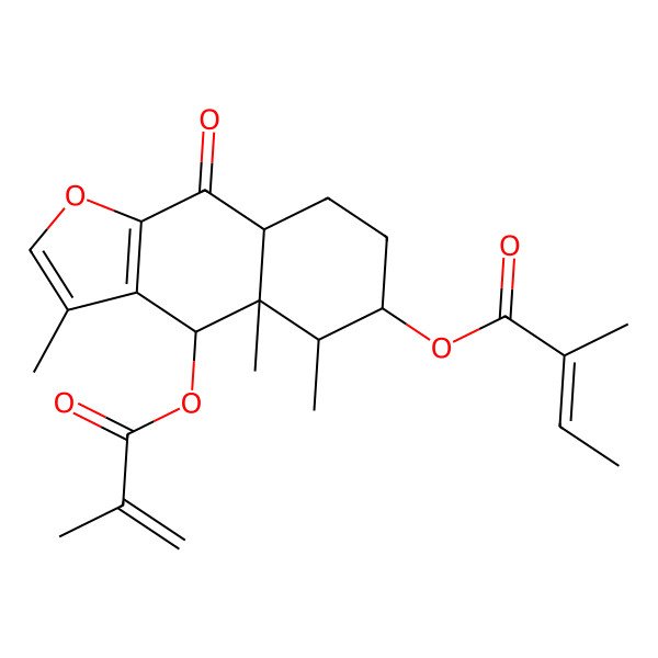 2D Structure of [(4S,4aR,5R,6S,8aS)-3,4a,5-trimethyl-4-(2-methylprop-2-enoyloxy)-9-oxo-4,5,6,7,8,8a-hexahydrobenzo[f][1]benzofuran-6-yl] (E)-2-methylbut-2-enoate