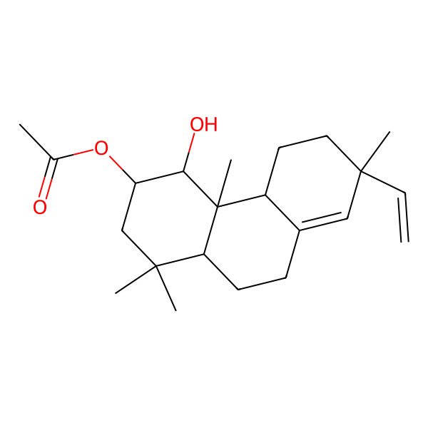 2D Structure of [(3S,4R,4aS,4bS,7R,10aS)-7-ethenyl-4-hydroxy-1,1,4a,7-tetramethyl-3,4,4b,5,6,9,10,10a-octahydro-2H-phenanthren-3-yl] acetate