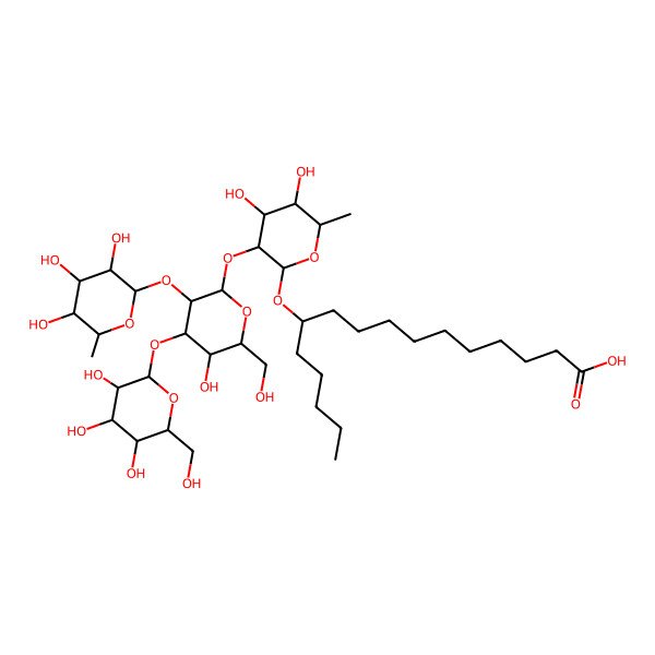 2D Structure of 11-[4,5-Dihydroxy-3-[5-hydroxy-6-(hydroxymethyl)-4-[3,4,5-trihydroxy-6-(hydroxymethyl)oxan-2-yl]oxy-3-(3,4,5-trihydroxy-6-methyloxan-2-yl)oxyoxan-2-yl]oxy-6-methyloxan-2-yl]oxyhexadecanoic acid