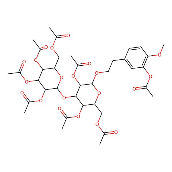 2D Structure of [3,5-Diacetyloxy-6-[2-(3-acetyloxy-4-methoxyphenyl)ethoxy]-4-[3,4,5-triacetyloxy-6-(acetyloxymethyl)oxan-2-yl]oxyoxan-2-yl]methyl acetate