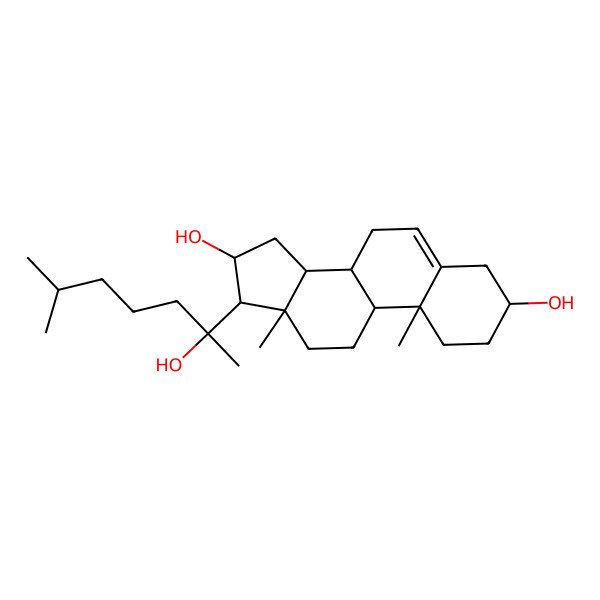 2D Structure of 17-(2-hydroxy-6-methylheptan-2-yl)-10,13-dimethyl-2,3,4,7,8,9,11,12,14,15,16,17-dodecahydro-1H-cyclopenta[a]phenanthrene-3,16-diol