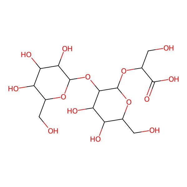 2D Structure of 2-[4,5-Dihydroxy-6-(hydroxymethyl)-3-[3,4,5-trihydroxy-6-(hydroxymethyl)oxan-2-yl]oxyoxan-2-yl]oxy-3-hydroxypropanoic acid