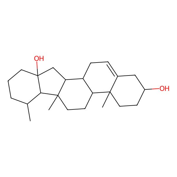 2D Structure of 4a,6a,7-Trimethyl-1,2,3,4,4b,5,6,6b,7,8,9,10,11,11a,11b,12-hexadecahydroindeno[2,1-a]phenanthrene-2,10a-diol