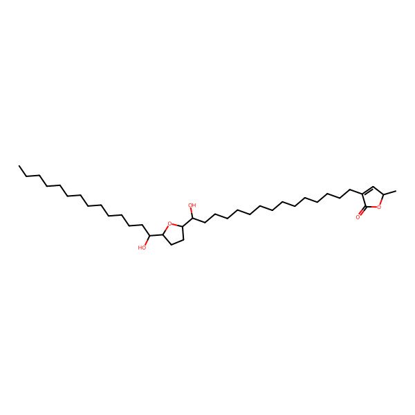 2D Structure of 4-[(15S)-15-hydroxy-15-[(2S,5S)-5-[(1S)-1-hydroxytetradecyl]oxolan-2-yl]pentadecyl]-2-methyl-2H-furan-5-one