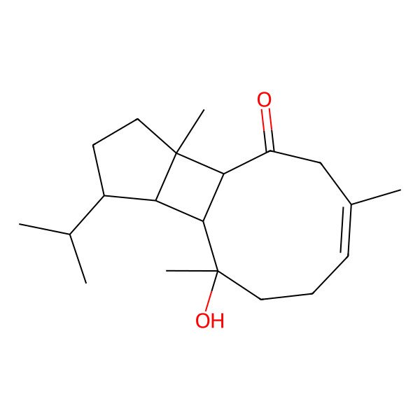 2D Structure of (1R,4Z,8S,9S,10S,11R,14S)-8-hydroxy-4,8,14-trimethyl-11-propan-2-yltricyclo[7.5.0.010,14]tetradec-4-en-2-one