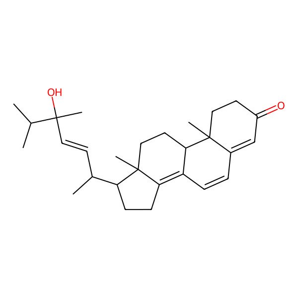 2D Structure of 17-(5-Hydroxy-5,6-dimethylhept-3-en-2-yl)-10,13-dimethyl-1,2,9,11,12,15,16,17-octahydrocyclopenta[a]phenanthren-3-one