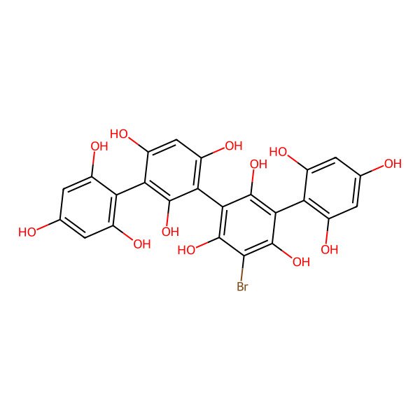 2D Structure of 2-Bromo-4-(2,4,6-trihydroxyphenyl)-6-[2,4,6-trihydroxy-3-(2,4,6-trihydroxyphenyl)phenyl]benzene-1,3,5-triol