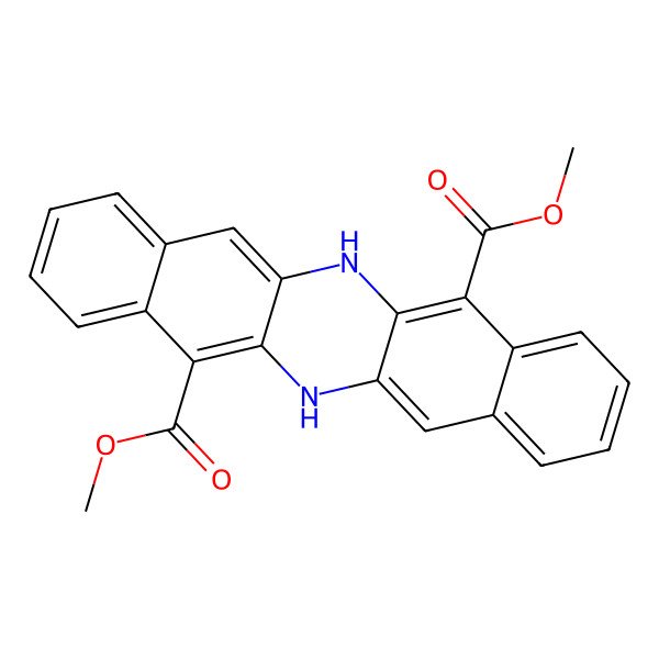 2D Structure of Dimethyl 2,13-diazapentacyclo[12.8.0.03,12.05,10.016,21]docosa-1(22),3,5,7,9,11,14,16,18,20-decaene-4,15-dicarboxylate