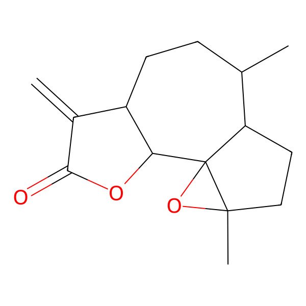 2D Structure of (1R,2S,6R,9R,10R,13R)-9,13-dimethyl-5-methylidene-3,14-dioxatetracyclo[8.4.0.01,13.02,6]tetradecan-4-one