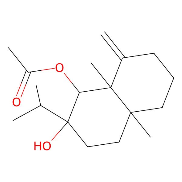 2D Structure of [(1S,2S,4aR,8aS)-2-hydroxy-4a,8a-dimethyl-8-methylidene-2-propan-2-yl-1,3,4,5,6,7-hexahydronaphthalen-1-yl] acetate