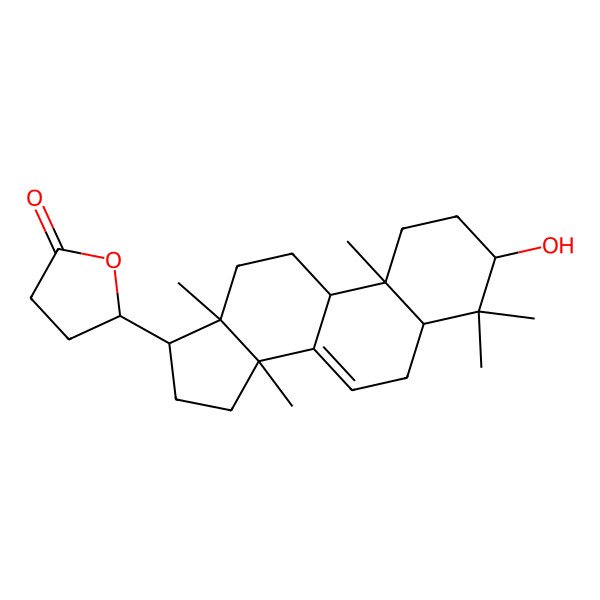 2D Structure of (5R)-5-[(3R,5R,9R,10R,13R,14R,17S)-3-hydroxy-4,4,10,13,14-pentamethyl-2,3,5,6,9,11,12,15,16,17-decahydro-1H-cyclopenta[a]phenanthren-17-yl]oxolan-2-one