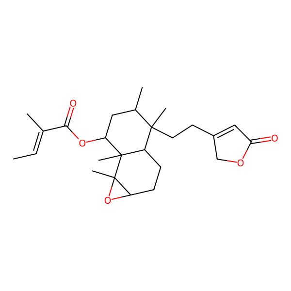2D Structure of [(1aR,3aS,4R,5R,7R,7aS,7bS)-4,5,7a,7b-tetramethyl-4-[2-(5-oxo-2H-furan-3-yl)ethyl]-2,3,3a,5,6,7-hexahydro-1aH-naphtho[1,2-b]oxiren-7-yl] (E)-2-methylbut-2-enoate