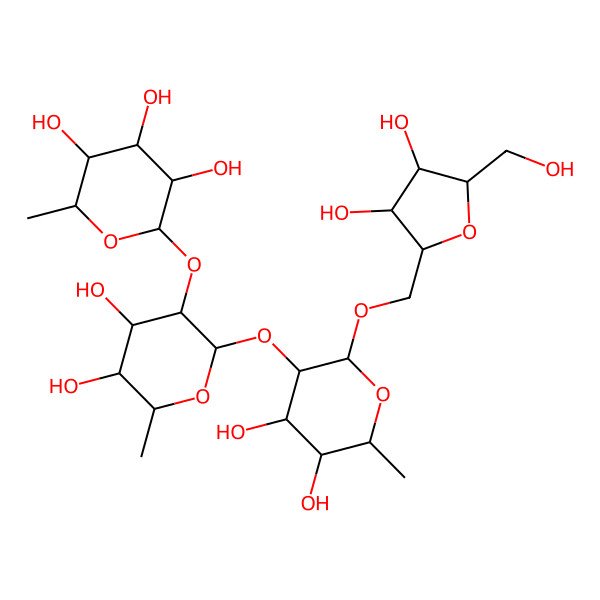 2D Structure of 2-[2-[2-[[3,4-Dihydroxy-5-(hydroxymethyl)oxolan-2-yl]methoxy]-4,5-dihydroxy-6-methyloxan-3-yl]oxy-4,5-dihydroxy-6-methyloxan-3-yl]oxy-6-methyloxane-3,4,5-triol