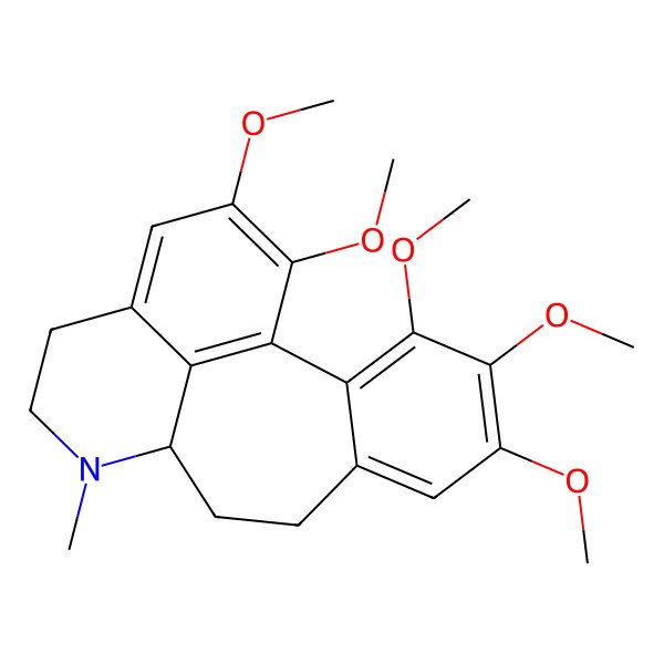 2D Structure of (10R)-3,4,5,16,17-pentamethoxy-11-methyl-11-azatetracyclo[8.7.1.02,7.014,18]octadeca-1(18),2,4,6,14,16-hexaene