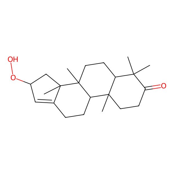 2D Structure of (5R,8R,9R,10R,14R)-16-hydroperoxy-4,4,8,10,14-pentamethyl-1,2,5,6,7,9,11,12,15,16-decahydrocyclopenta[a]phenanthren-3-one