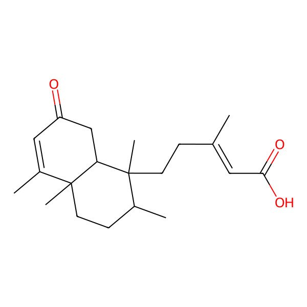2D Structure of (E)-5-[(1S,2R,4aR,8aS)-1,2,4a,5-tetramethyl-7-oxo-3,4,8,8a-tetrahydro-2H-naphthalen-1-yl]-3-methylpent-2-enoic acid