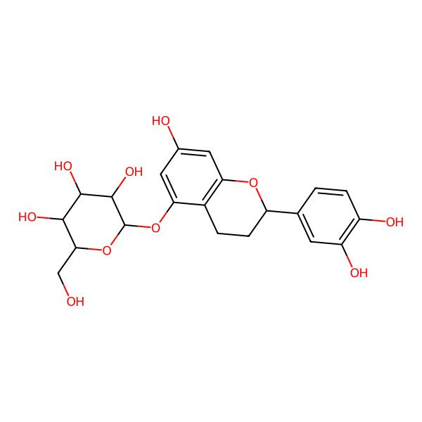 2D Structure of (2S,3R,4S,5S,6R)-2-[[(2S)-2-(3,4-dihydroxyphenyl)-7-hydroxy-3,4-dihydro-2H-chromen-5-yl]oxy]-6-(hydroxymethyl)oxane-3,4,5-triol