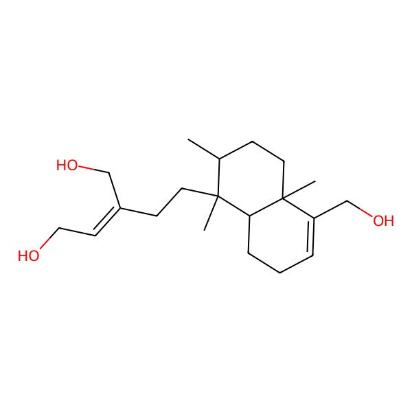 2D Structure of (Z)-2-[2-[(1S,2R,4aR,8aR)-5-(hydroxymethyl)-1,2,4a-trimethyl-2,3,4,7,8,8a-hexahydronaphthalen-1-yl]ethyl]but-2-ene-1,4-diol