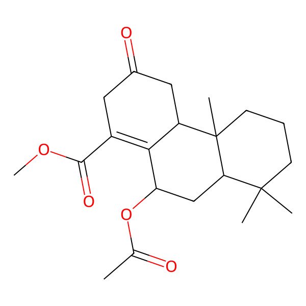 2D Structure of methyl (4aR,4bS,8aS,10S)-10-acetyloxy-4b,8,8-trimethyl-3-oxo-4,4a,5,6,7,8a,9,10-octahydro-2H-phenanthrene-1-carboxylate
