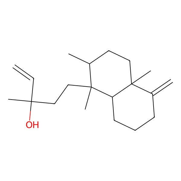 2D Structure of 5-[(1S,2R,4aR,8aR)-1,2,4a-trimethyl-5-methylidene-3,4,6,7,8,8a-hexahydro-2H-naphthalen-1-yl]-3-methylpent-1-en-3-ol