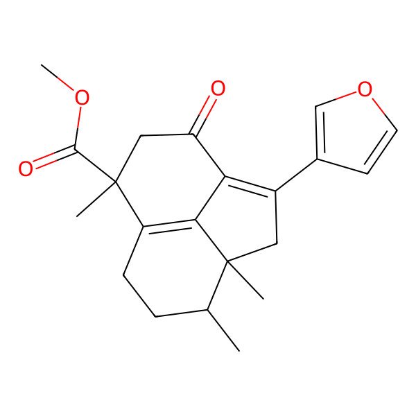 2D Structure of methyl (5S,8R,8aS)-2-(furan-3-yl)-5,8,8a-trimethyl-3-oxo-4,6,7,8-tetrahydro-1H-acenaphthylene-5-carboxylate