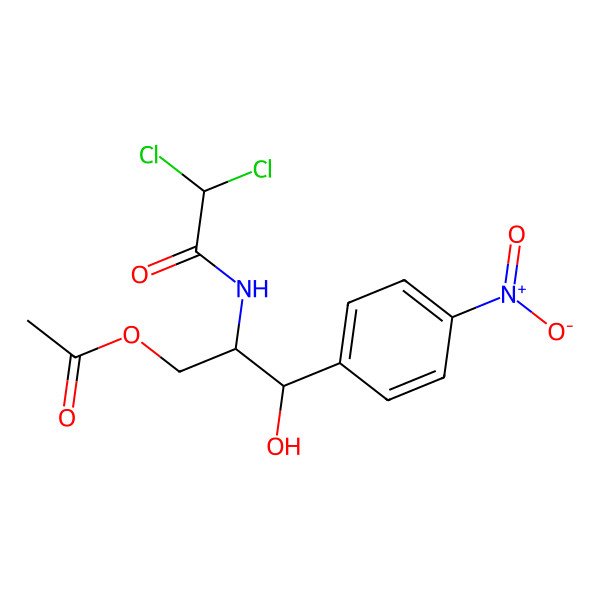 2D Structure of N-((1R,2R)-1-((Acetyloxy)methyl)-2-hydroxy-2-(4-nitrophenyl)ethyl)-2,2-dichloroacetamide