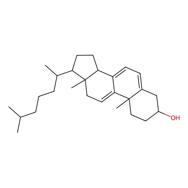 2D Structure of Cholesta-5,7,9(11)-trien-3-ol, (3beta)-