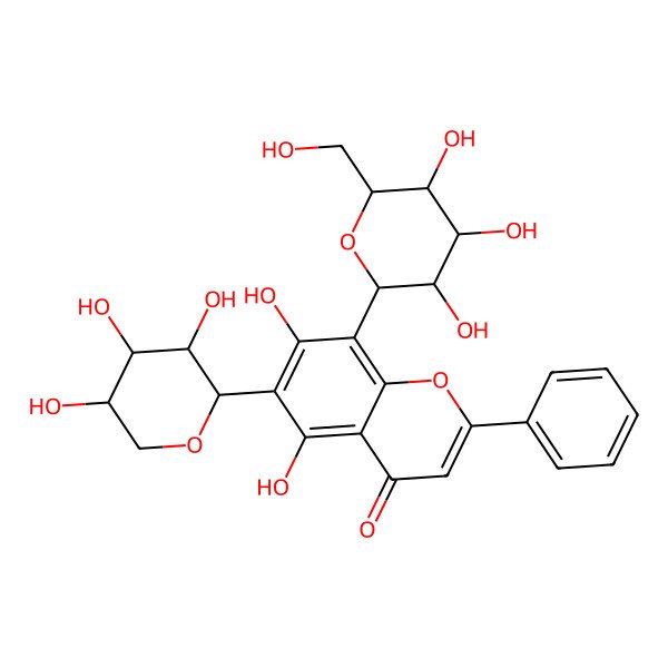2D Structure of Chrysin 6-C-arabinoside 8-C-glucoside