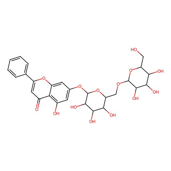 2D Structure of Chrysin 7-O-|A-gentiobioside