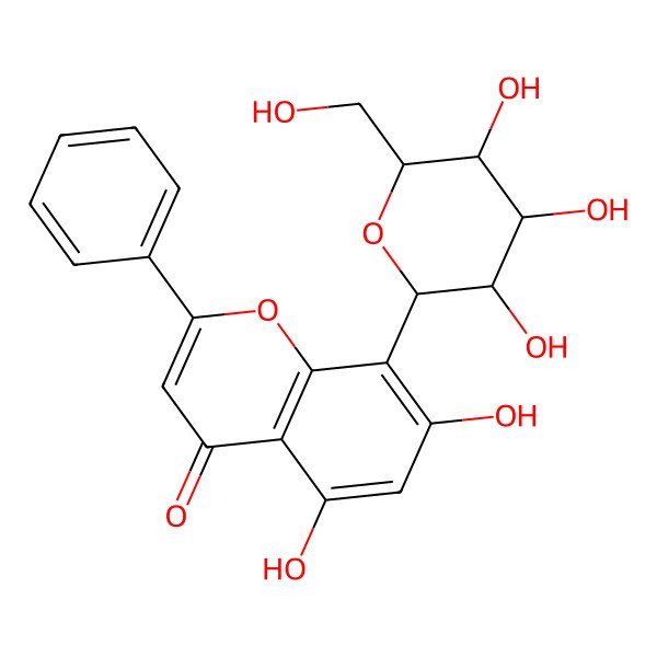 2D Structure of Chrysin 8-C-beta-D-glucopyranoside