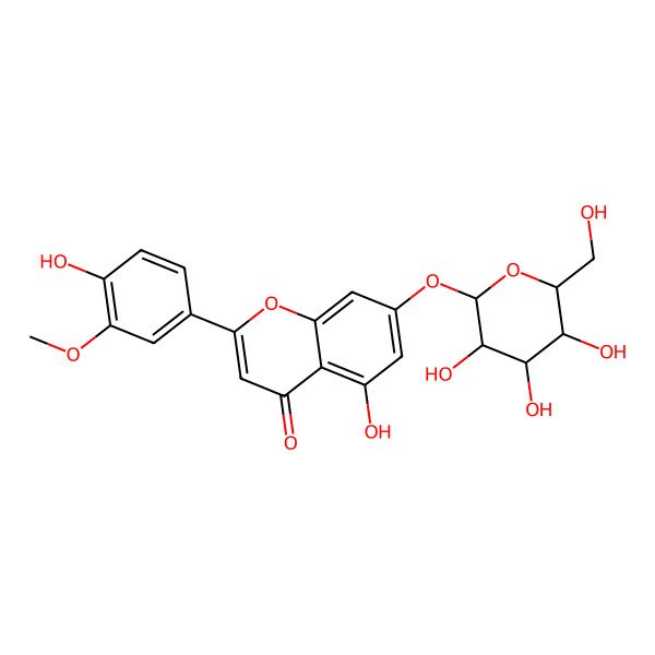 2D Structure of Chrysoeriol-7-O-beta-D-glucoside